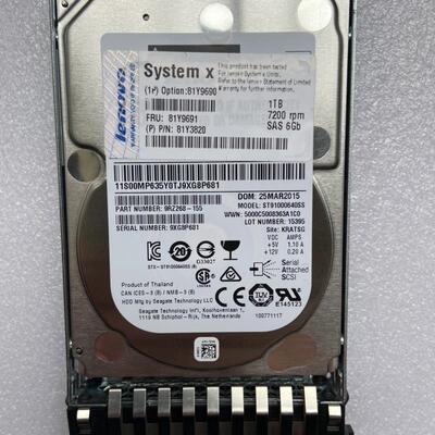 IBM 81Y9691 1T 7.2K SAS 2.5 81Y3820 81Y9690 服务器原装硬盘