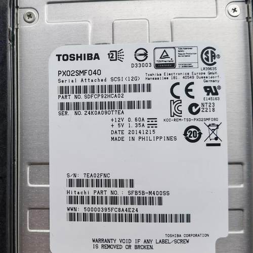 Hitachi 3285262-B SFB5B-M400SS 400GB SSD SFF HUS PX02SMF040