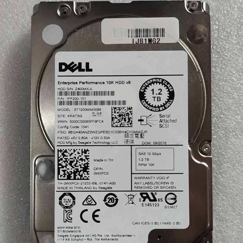 / 0WXPCX 1.2T SAS 10K 12G.  ST1200MM0088  服务器硬盘