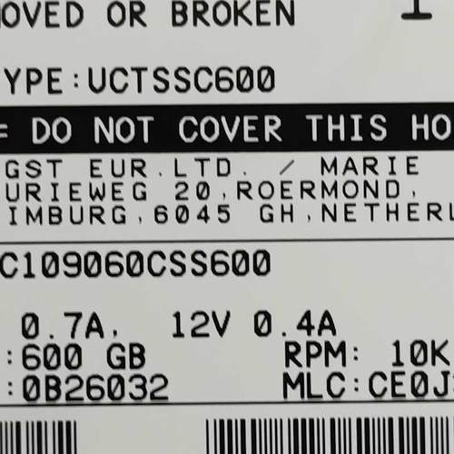 3282390-Q HDS HUS110 130 150 600G 10K 2.5 SAS 0B26032 6HGSSC