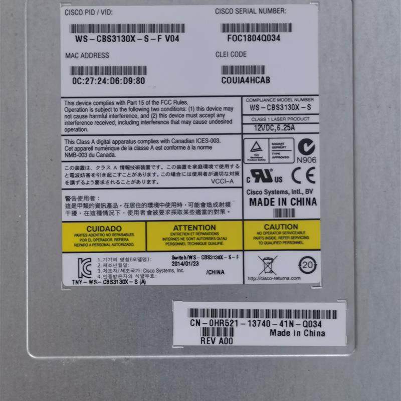 DELL M1000E 刀箱0HR521 HR521 交换机模块 WS-CBS3130X-S