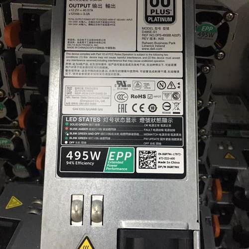全新 Dell R730/XD R630 T630 495W服务器电源 D495E-S1 E495E-S1