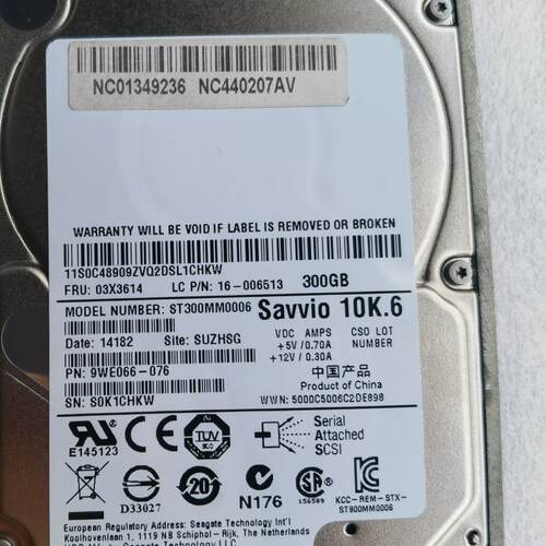 联想2.5寸300G硬盘10K6 SAS 03X3614 ST300MM0006 16-006513