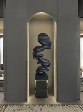 酒店别墅摆设网红艺术摆件落地现代简约抽象雕塑人像人物装饰底座