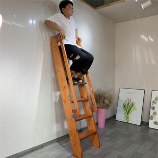 loft阁楼楼梯 定制实木梯子登高台阶家用室内外简易双侧扶手单复式