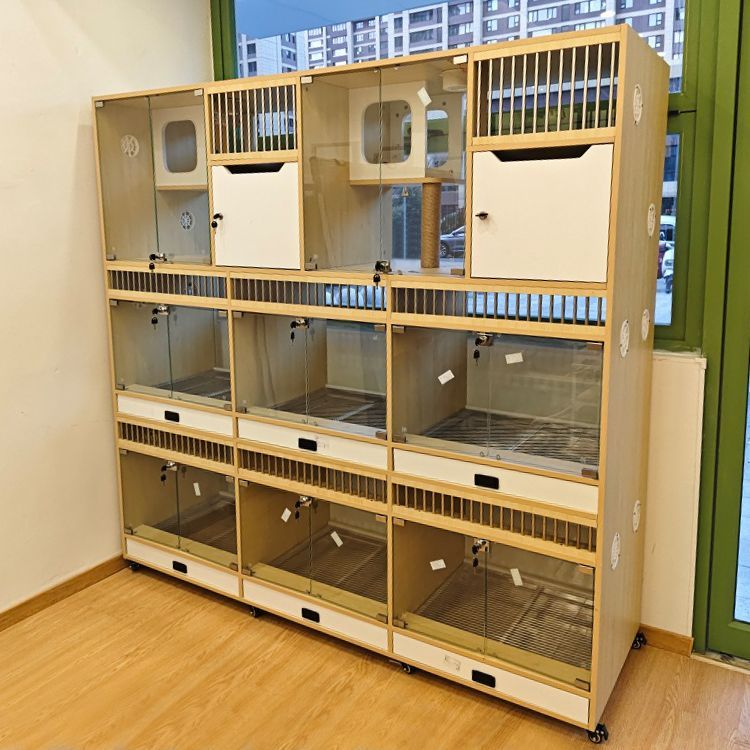 实木狗笼宠物店不锈钢展