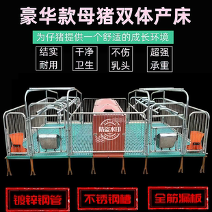 母猪产床热镀锌双体产床产保一体两用猪产床全套一整套猪床保育床