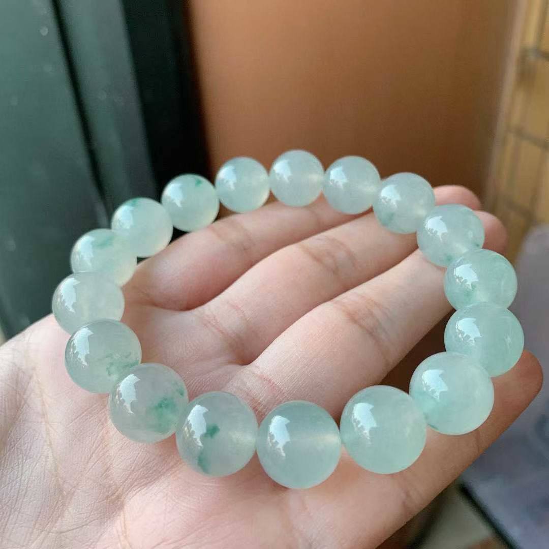 缅甸a货翡翠蓝底飘花手串卡12mm 36.56g,珠宝/钻石/翡翠,手链/手串,淘宝优惠券,粉丝福利购,淘宝优惠卷