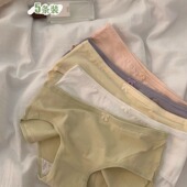 树懒少女甜美蝴蝶结纯棉内裤 透气简约三角裤 女生中腰抗菌短裤 薄款
