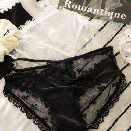 树懒少女法式纯欲风性感蕾丝内裤女纯棉裆中低腰7A抗菌透气三角裤