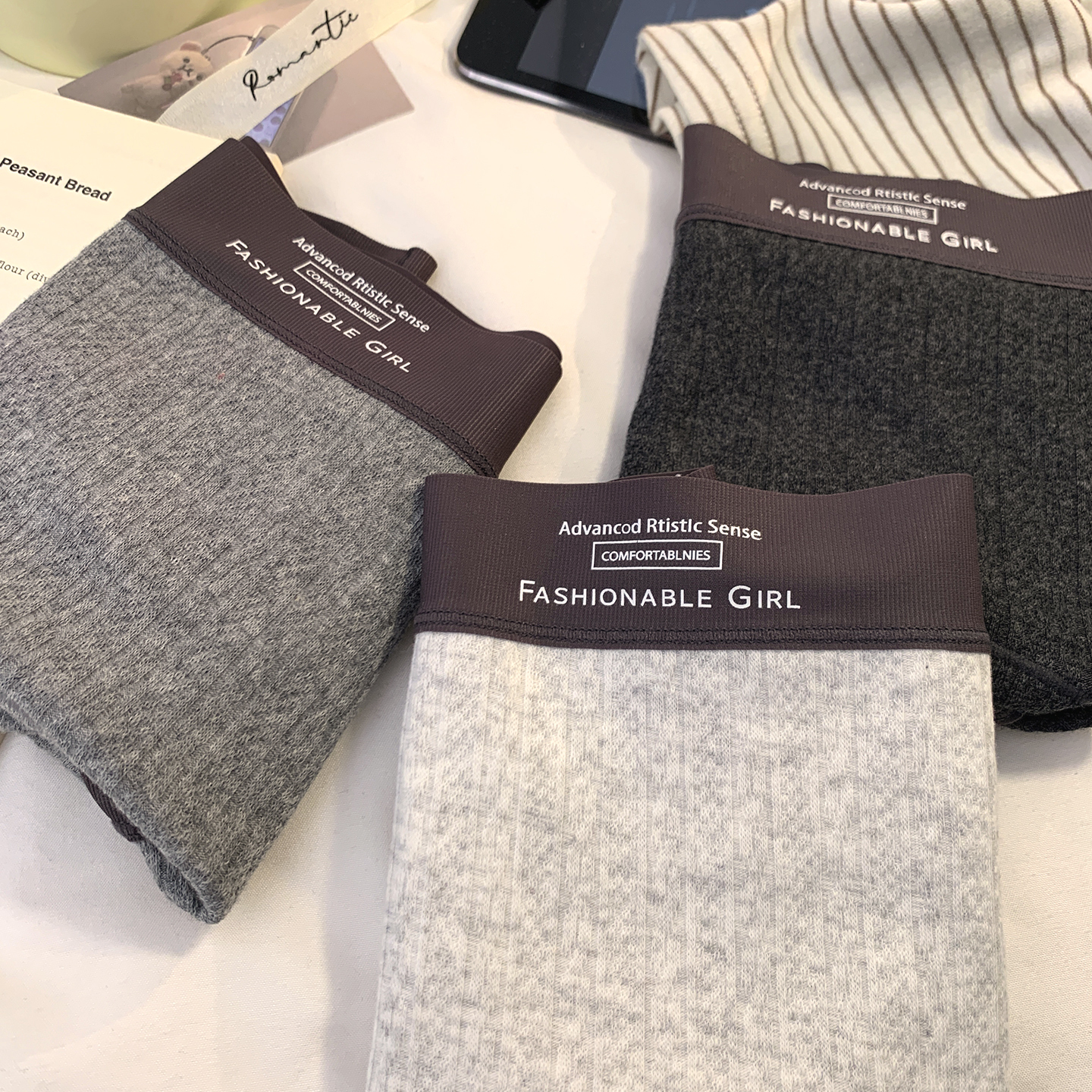 运动风纯棉抗菌中高腰三角裤