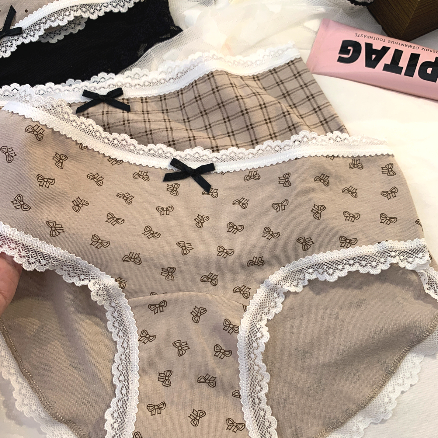 纯棉女生三角裤女抗菌中腰抗菌