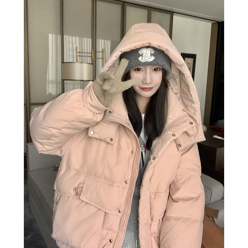 现货！粉色面包服大口袋短款羽绒服D326 P215K328
