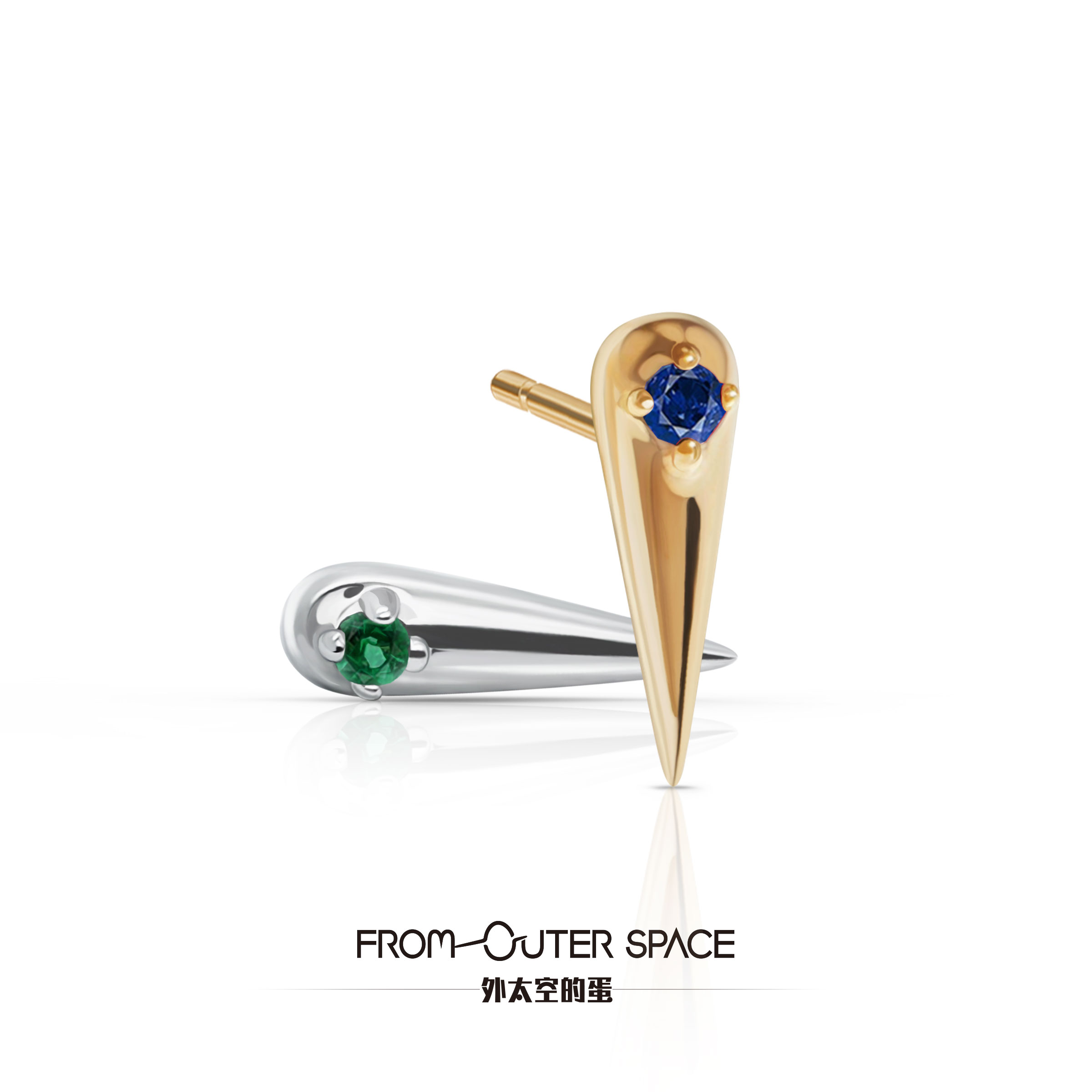 天然红蓝宝石耳钉925银流星轻奢