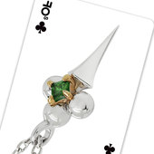 FOS新款 扑克牌梅花925银吊坠项链小众原创设计项链中性冷淡风配饰