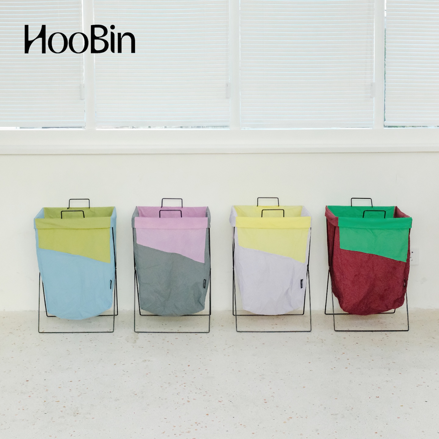 HooBin撞色脏衣篓收纳篮