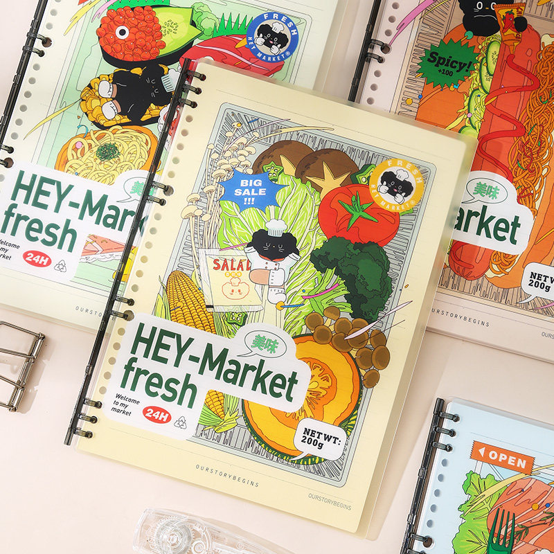 初品嘿仔鲜生鼠士多活页夹笔记本本子可拆卸活页本卡通高颜值学生专用