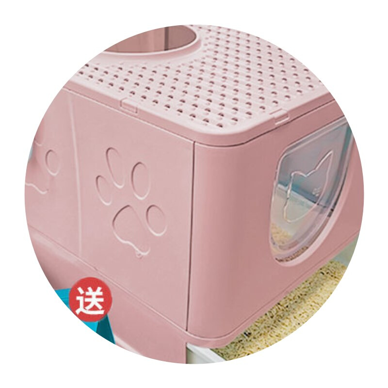 猫砂盆特大号50斤全封闭X猫砂盆抽屉式防外溅折叠猫厕所顶入式超