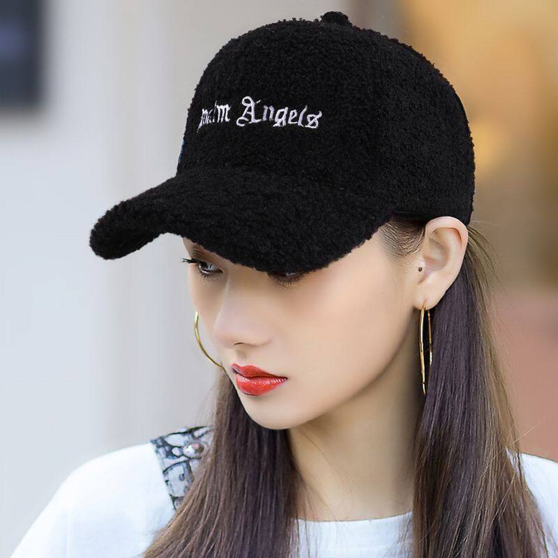 帽子女秋冬加厚保暖棒球帽韩版百搭潮流泰迪绒时尚刺绣字母鸭舌帽