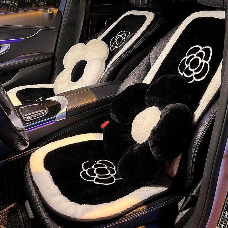 加厚毛绒五座不掉毛女神汽车坐垫