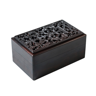 紫光檀镂空文盒首饰盒红木收纳盒珠宝饰品盒中式实木复古储物香盒