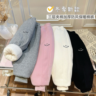 子童装 秋冬款 休闲儿童外穿裤 女宝宝潮款 女童三层夹棉加厚保暖棉裤