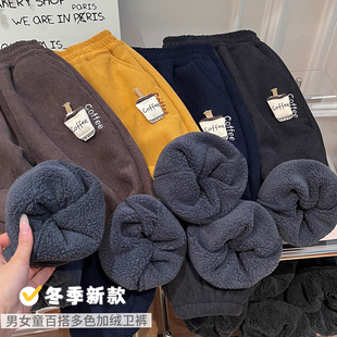 加绒加厚休闲裤 童装 女宝宝保暖外穿卫裤 休闲棉裤 潮 时尚 女童秋冬季