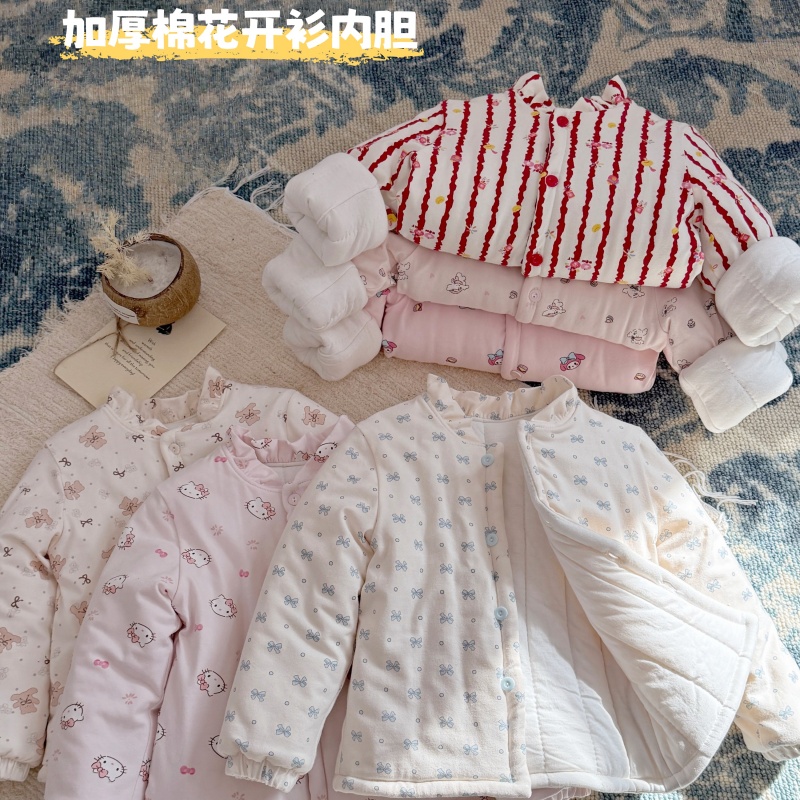 女童潮款三层夹棉加厚开衫棉衣