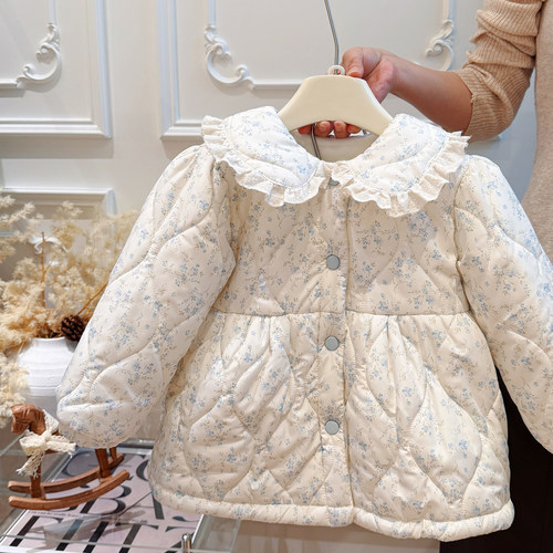 新款秋冬女童加绒加厚潮款棉服宝宝秋冬衣服棉衣儿童外套休闲童装