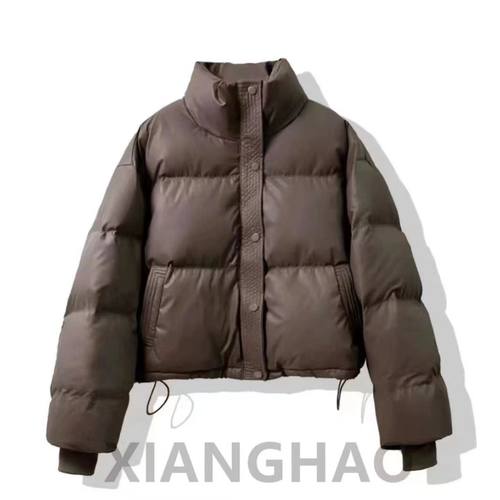 免洗pu羽绒服超厚短款新