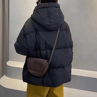 东大门韩版 白鸭绒羽绒服女2024休闲宽松保暖外套18 连帽加厚短款