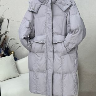 M扣保暖连帽外套冬季 羽绒服2025新款 宽松长款 女中韩版 羽绒服 冬季