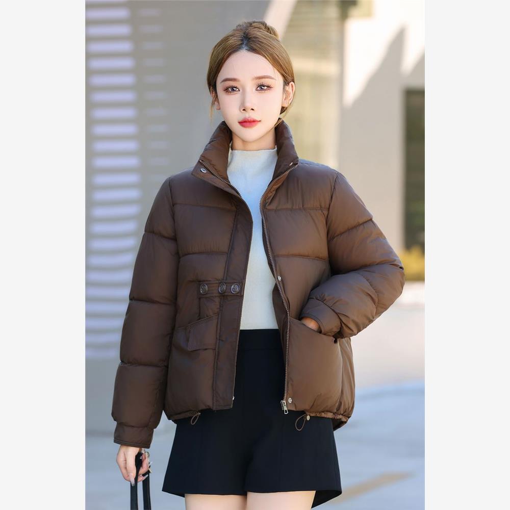 冬季羽绒棉服女短款纯色