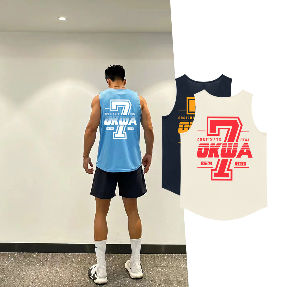 夏季美式运动速干背心男街头篮球运动背心