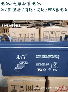 AST蓄电池FM12-100/12V100AH/20HR 直流屏UPS/EPS电源专用电池