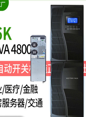 UPS不间断电源 6KVA/4800W 内置16节9AH电池 塔式机在线式UPS电源