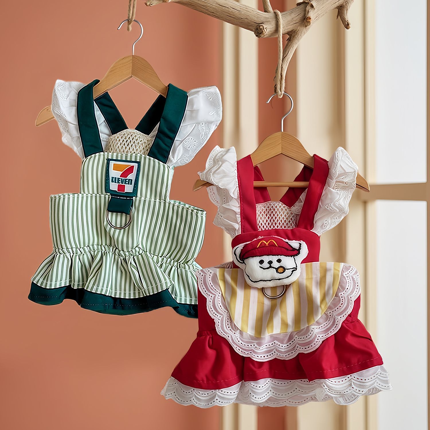 狗狗牵引绳带衣服蕾丝宠物胸背带