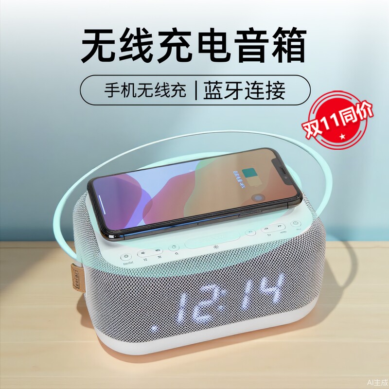 LEETAC/理丹 L3501手机无线充蓝牙音响高音质小音箱头卧室小夜灯