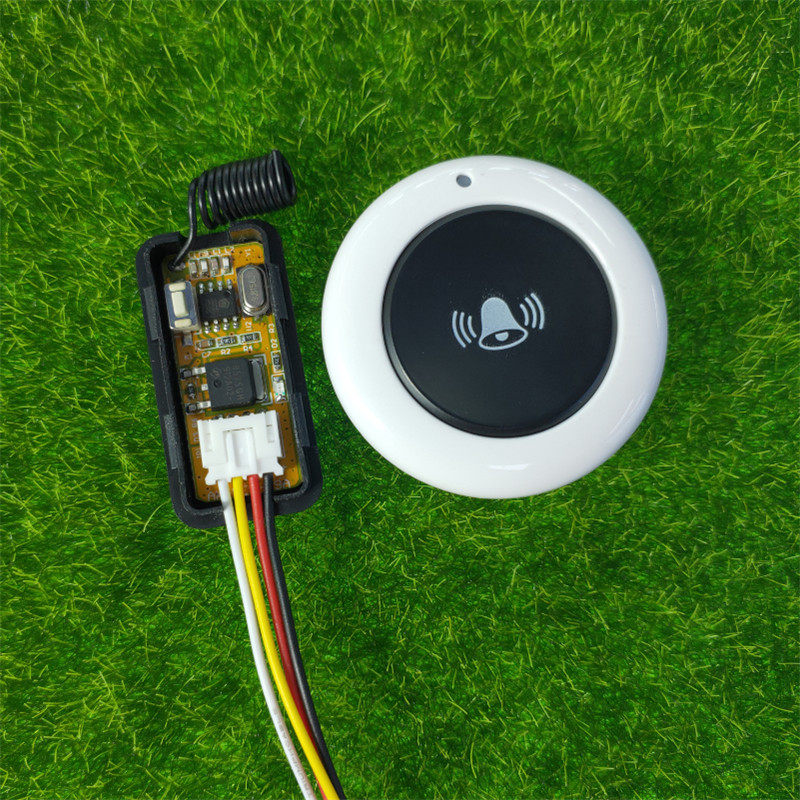 随意贴圆形铃铛单键按钮遥控5V6V9V12V微型电源led灯门禁控制开关