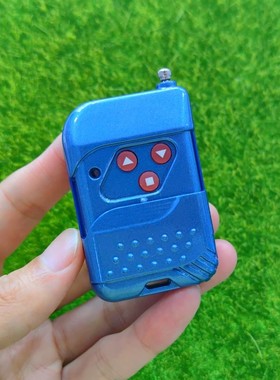 蓝色3键发射器开关门禁电机灯具电动门推盖式三键无线遥控器手柄