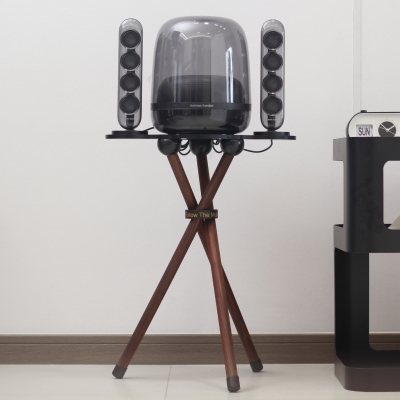 适用哈曼卡顿水晶5琉璃2345音响落地实木支架底座家用音箱三脚架