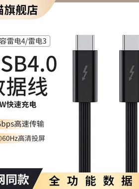 雷电4全功能type-c数据线双头适用于USB4/3pd100w240快充40Gbps高清视频传输线15手机macbook笔记本电脑Pro