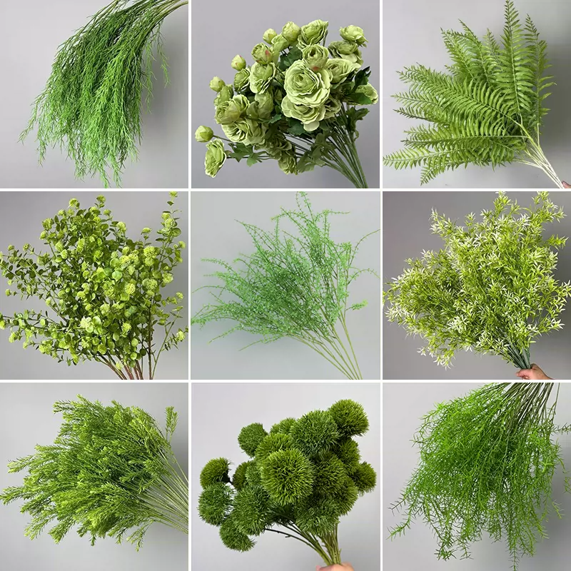 绿色仿真花假花婚礼装饰树叶绿叶绢花婚庆花材芦荨草仿真绿植叶子