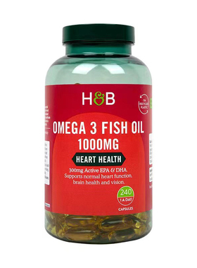 【28/05】HOLLAND&BARRETT荷柏瑞Omega3深海鱼油胶囊1000mg 240粒