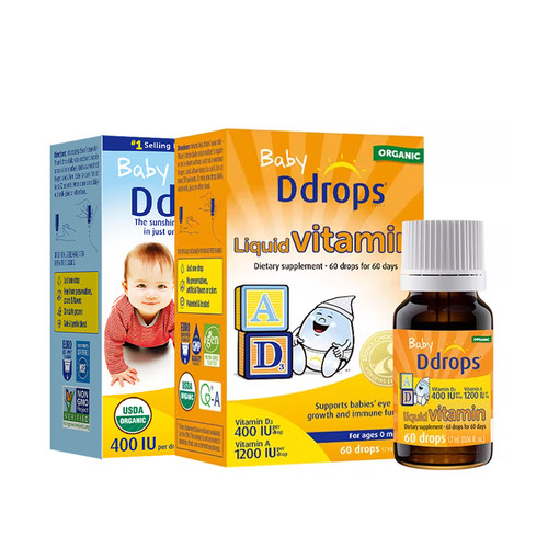 Ddrops滴卓思 维生素D3滴剂+婴幼儿维生素AD 组合套装【28/08】