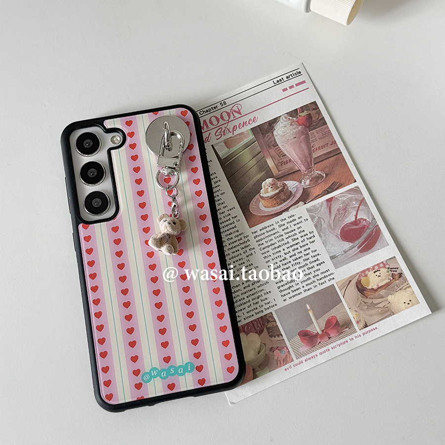 爱心条纹可爱小熊s25ultra手机壳