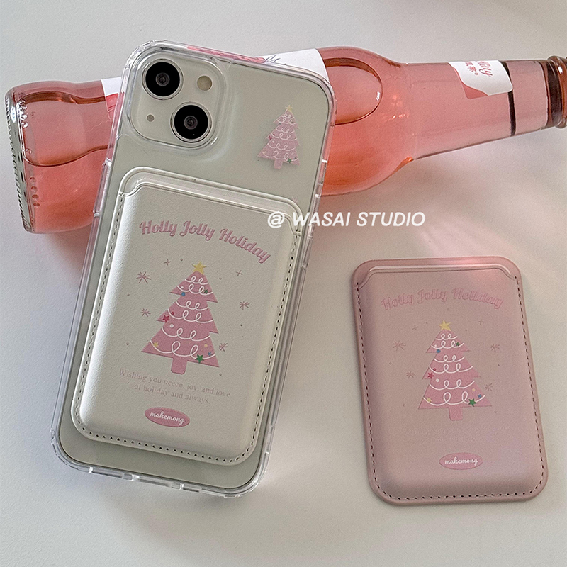 小众设计圣诞树磁吸卡包手机壳