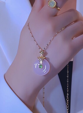 平安扣天然和田玉项链女轻奢小众