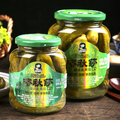 俄罗斯酸黄瓜670g喀秋莎腌制小青瓜俄式乳黄瓜汉堡沙拉下饭配菜