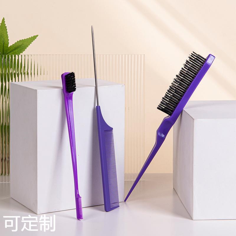 焗油染发梳套装 挑染刷梳美发工具 眉刷打毛梳分区尖尾梳三件套